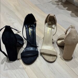 Lulu's Black and Tan Heels